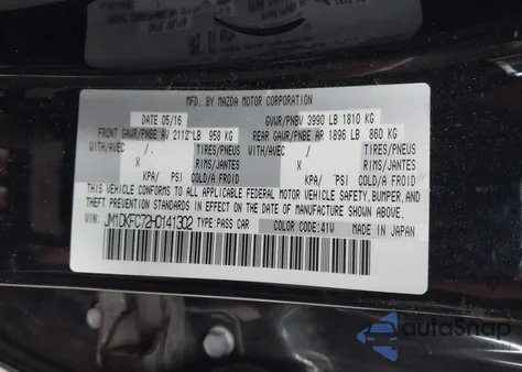 2017 Mazda Cx-3 Touring z USA, uszkodzony, nr VIN JM1DKFC72H0141302